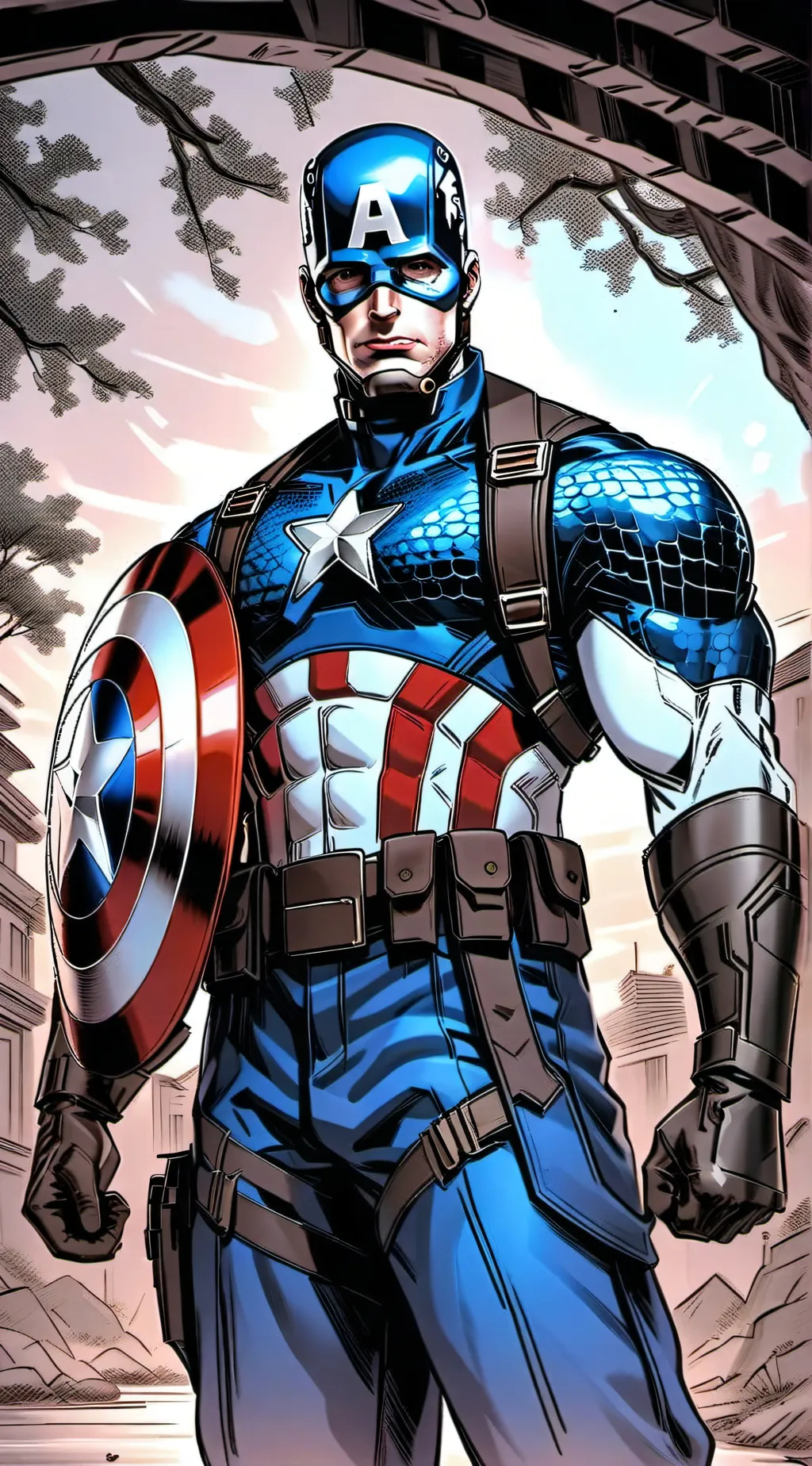 ai character: Captain america background