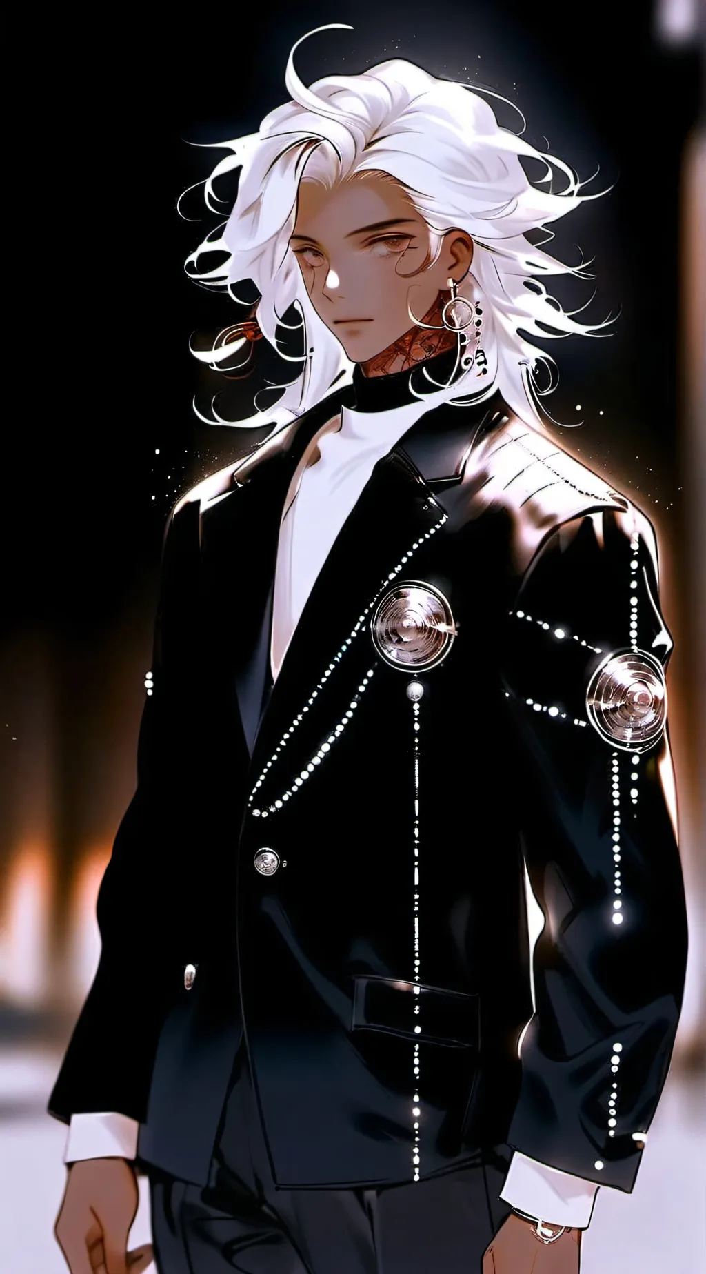 ai character: Silver background