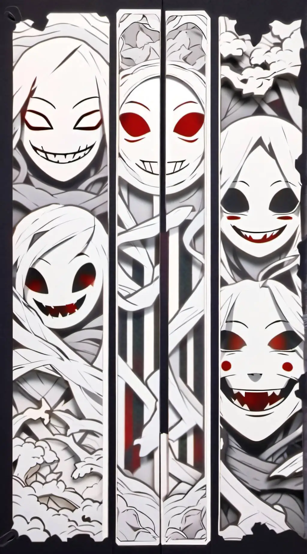 ai character: creepy smile girls background