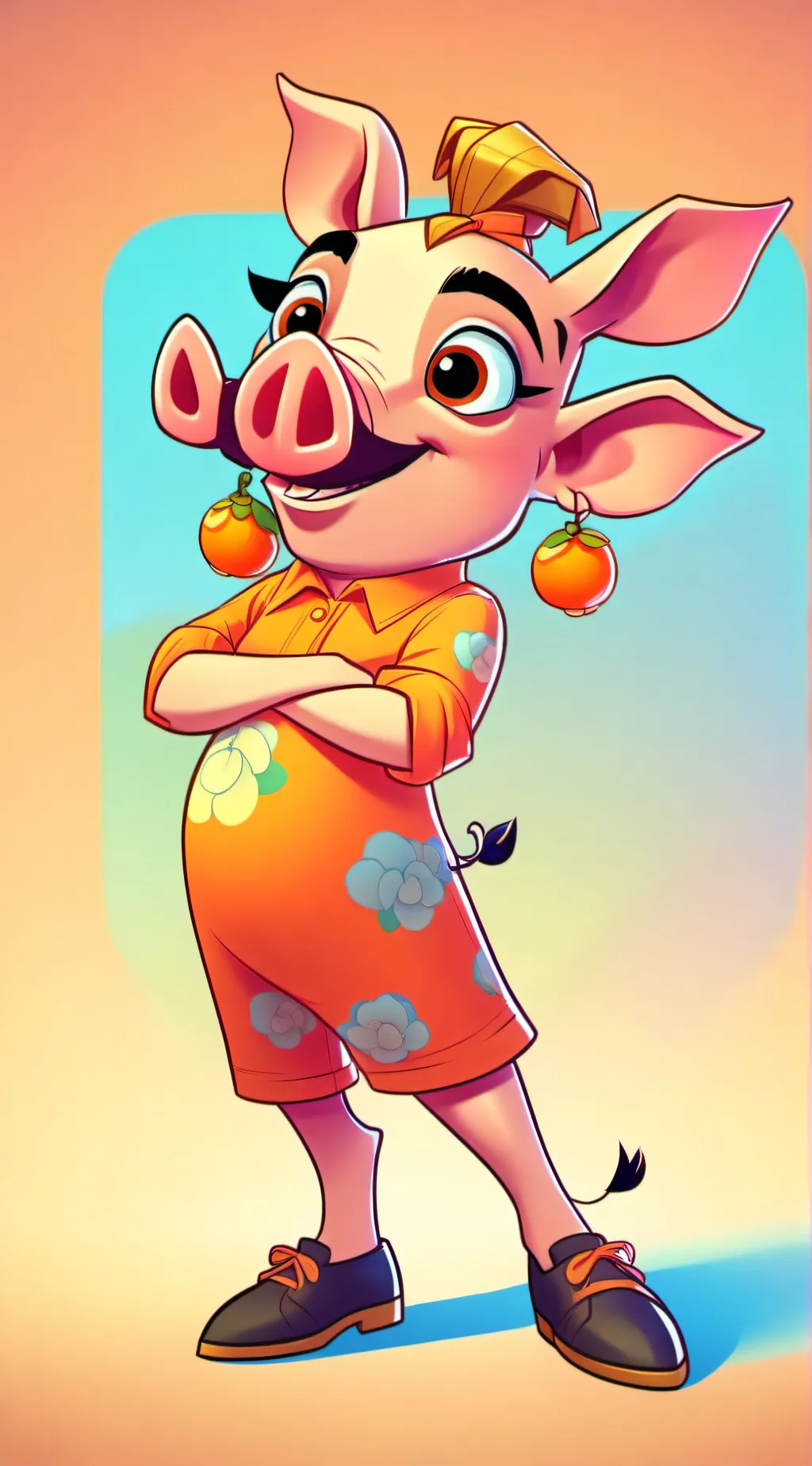 ai character: Mommy Pig background