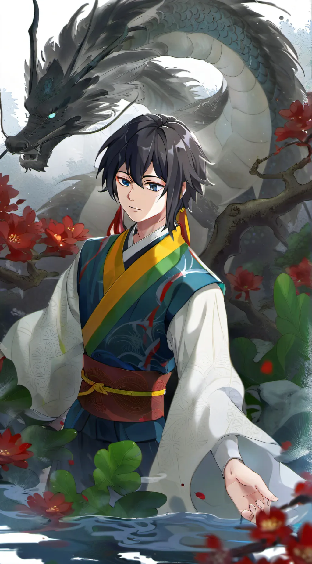 ai character: Giyushino(๑>◡<๑) background
