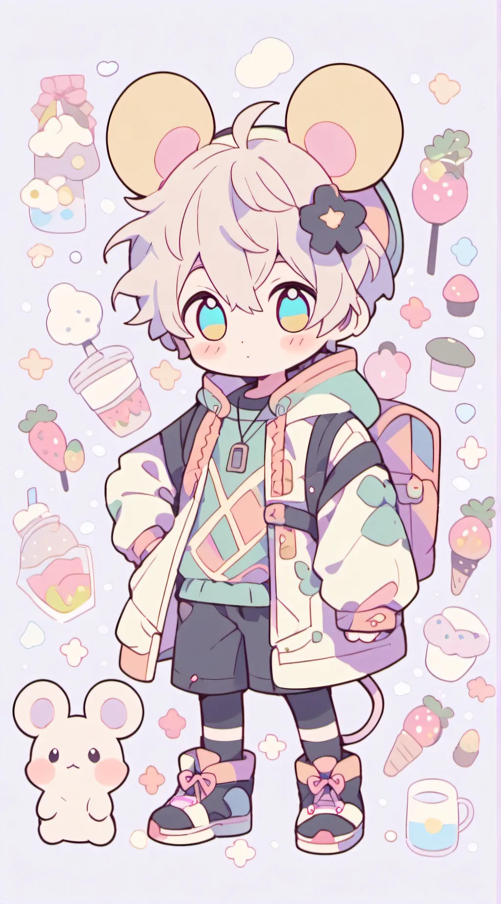 ai character: tiny Mouse boy background