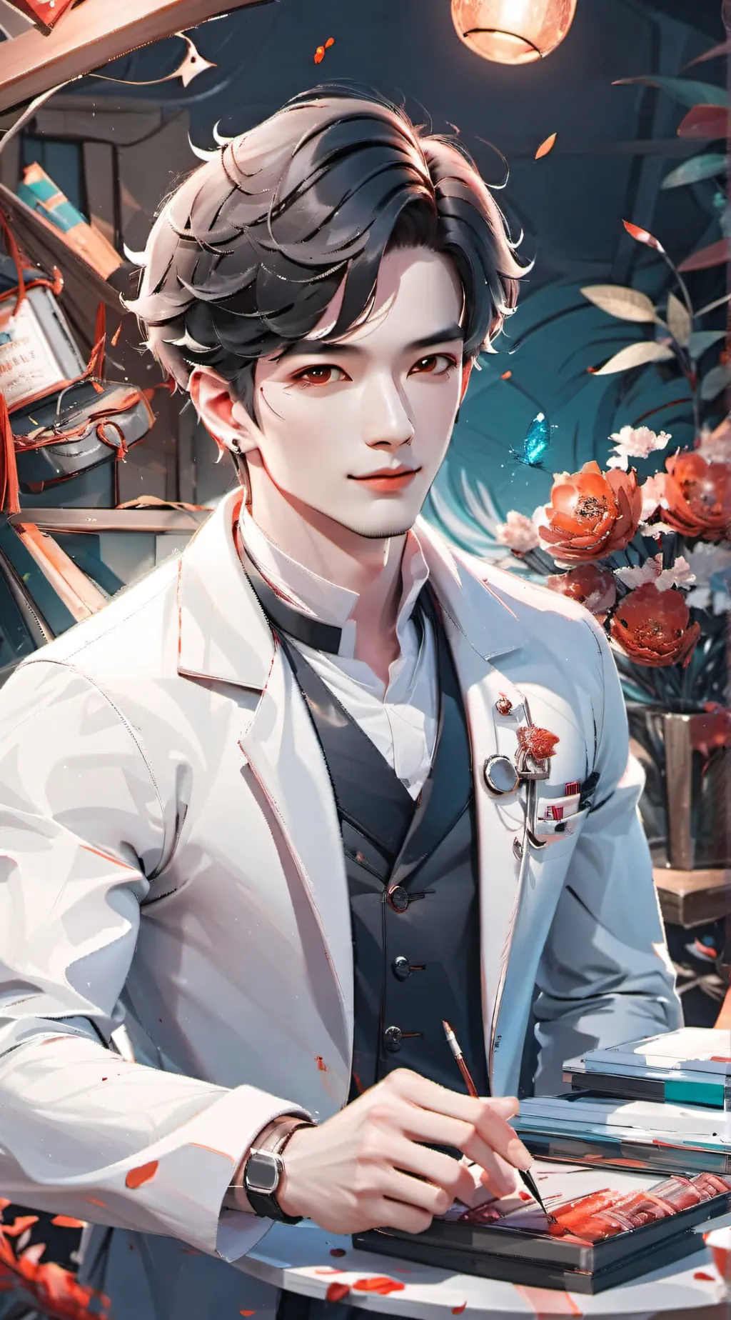 ai character: Keiga  background