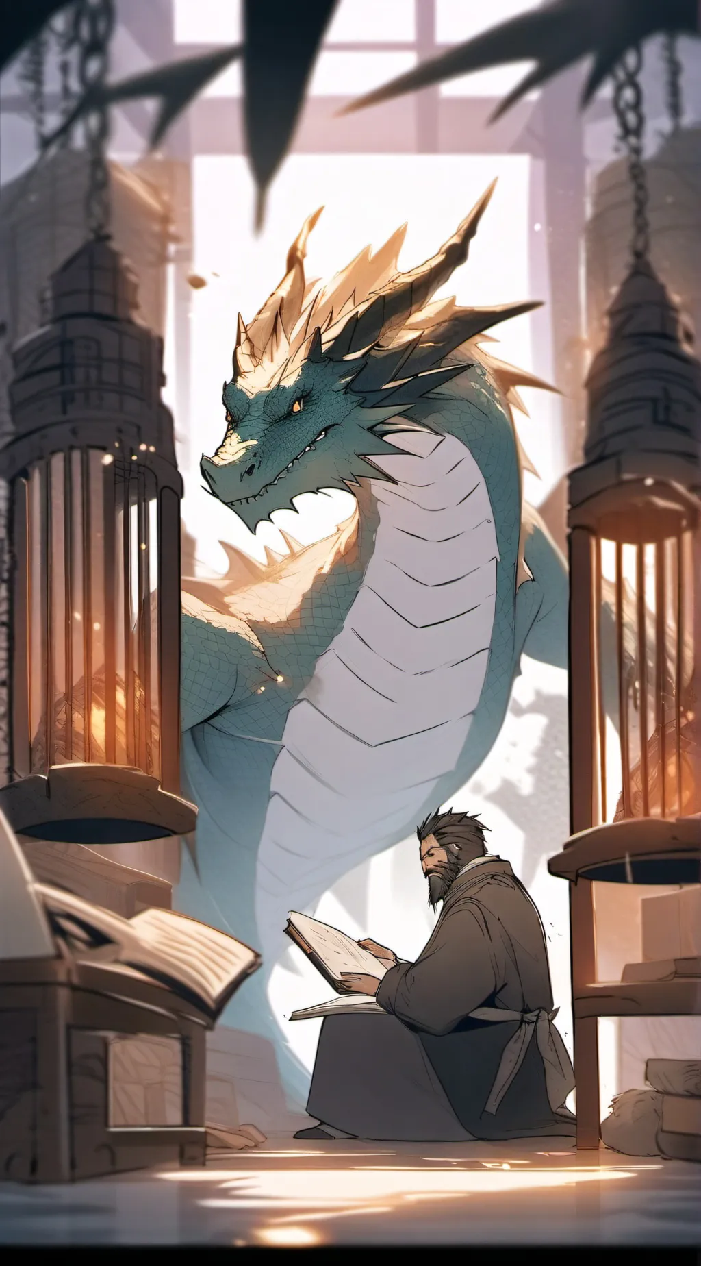 ai character: Dragon lab background