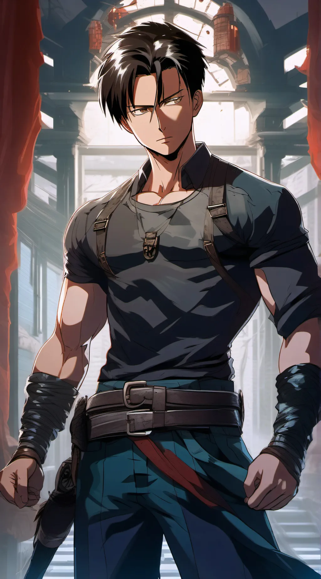 ai character: Levi Ackerman(AOT) background