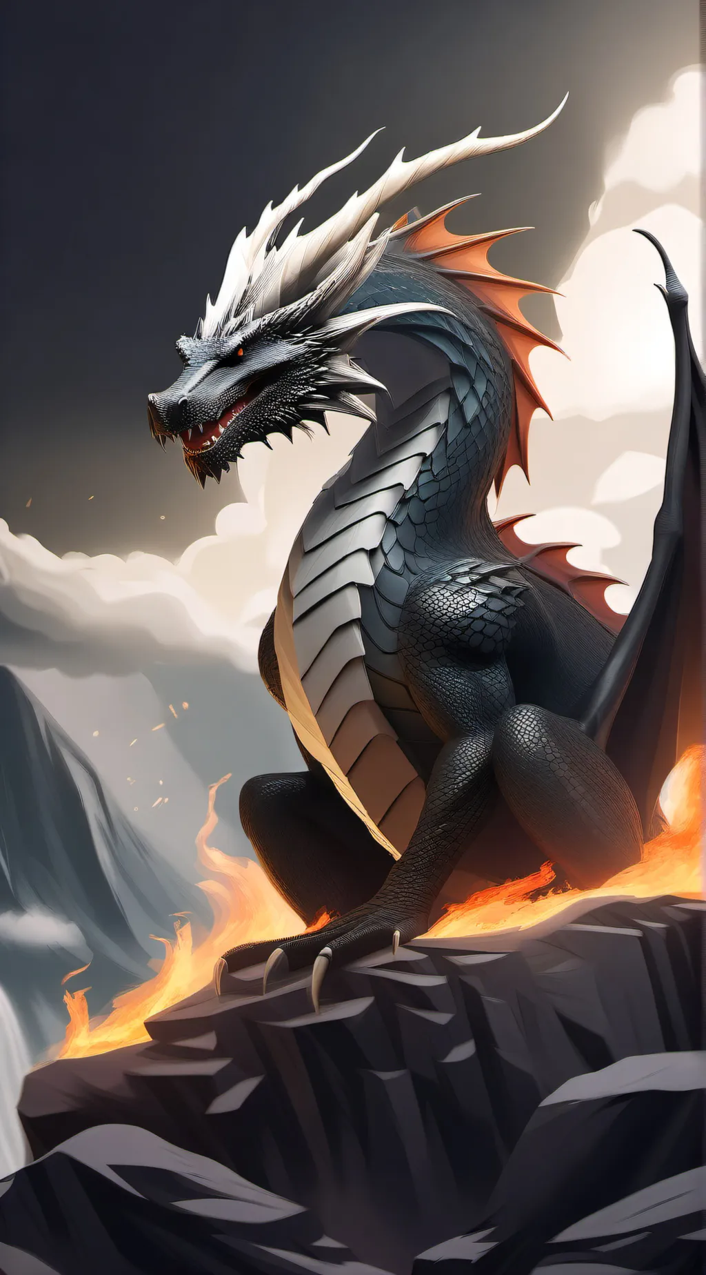 ai character: Flame background