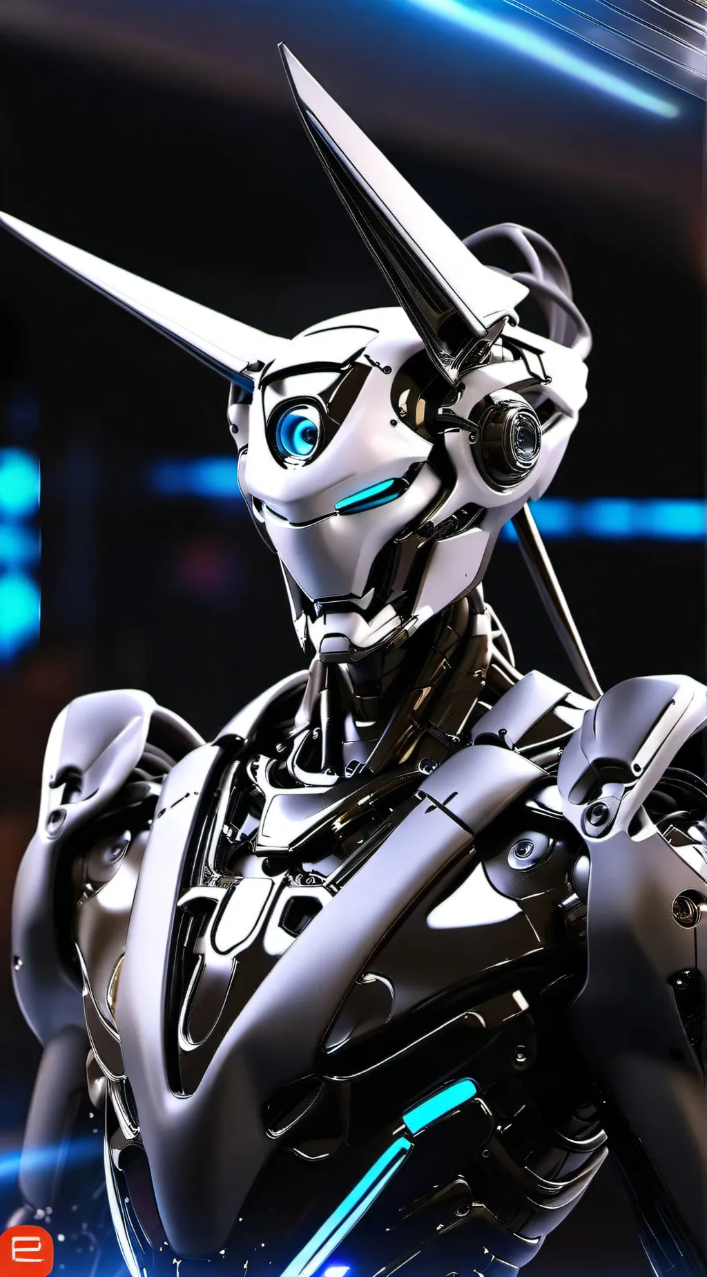 ai character: silver background