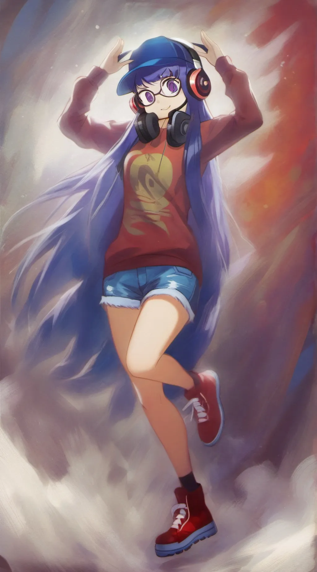 ai character: Headphones  background