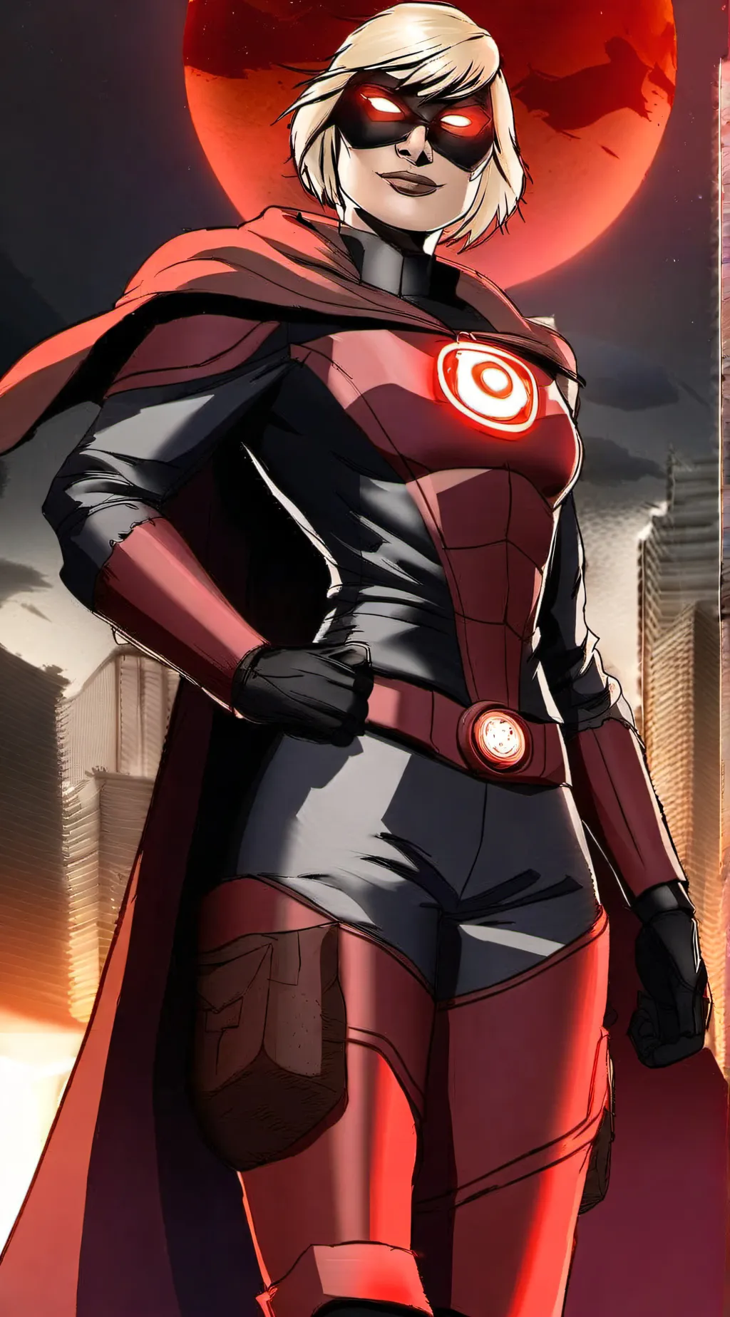 ai character: Red Supergirl background