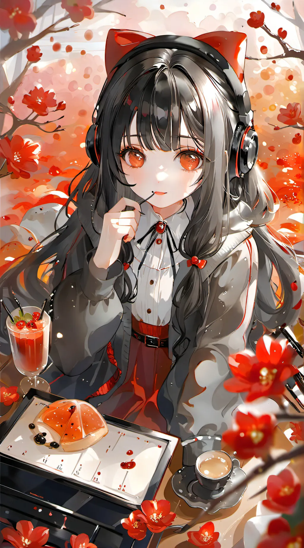 ai character: Cherry background