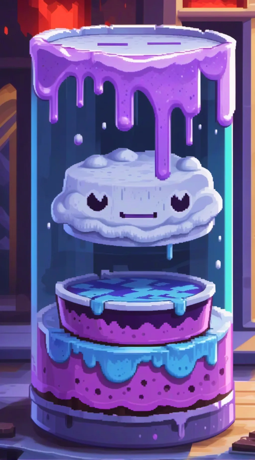 ai character: Pie slime  background