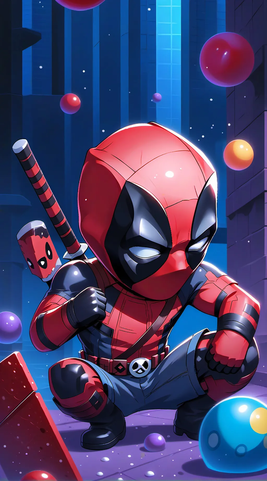 ai character: Toonforce deadpool background