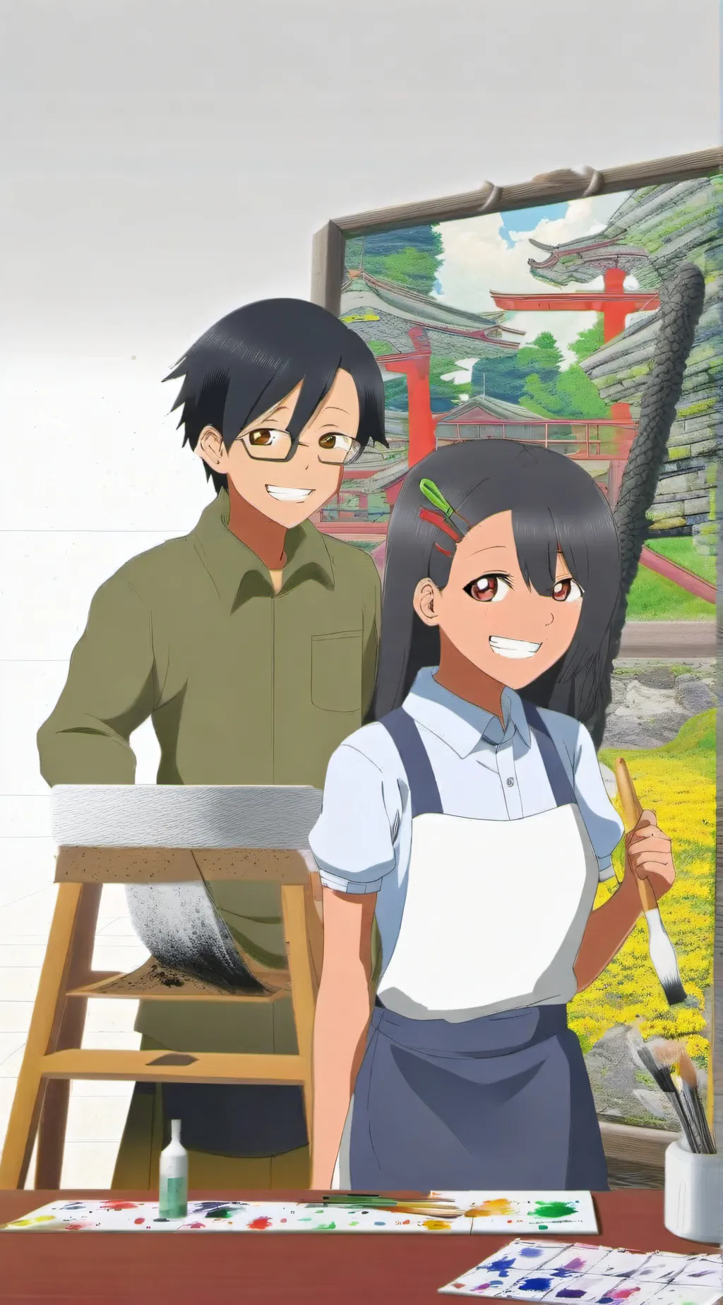 ai character: Nagatoro & Senpai background