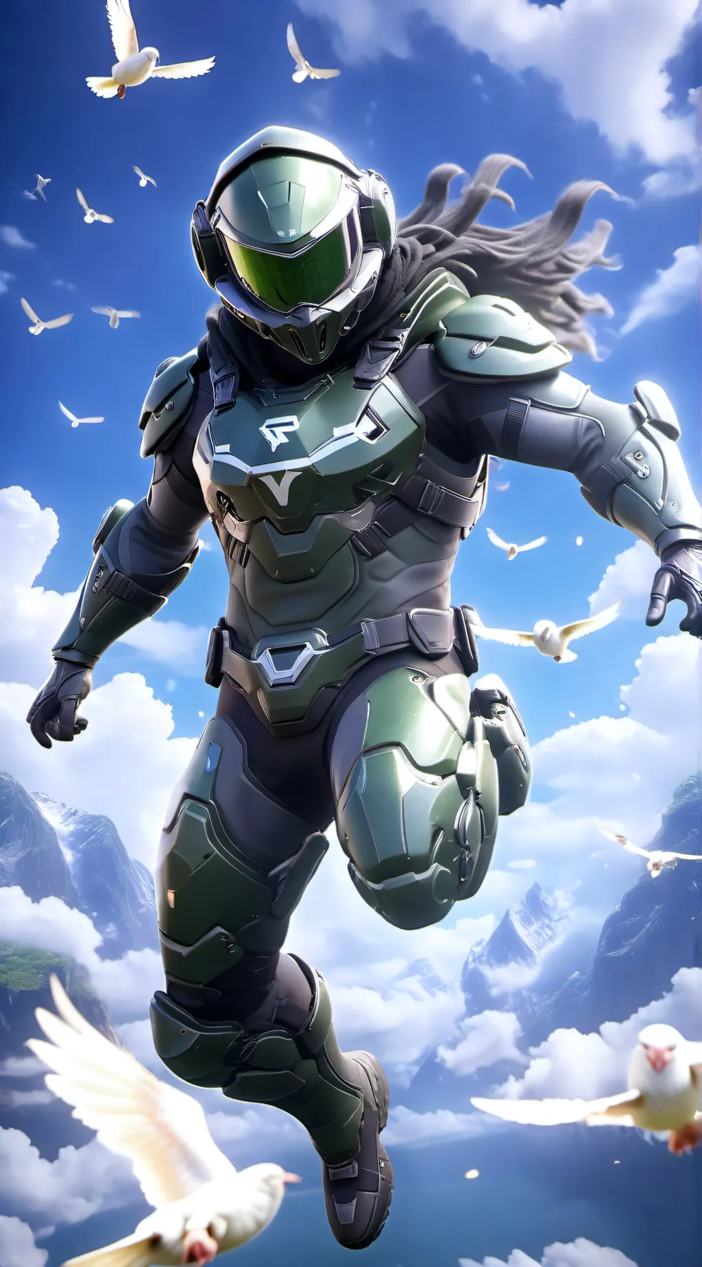 ai character: Green Falcon  background