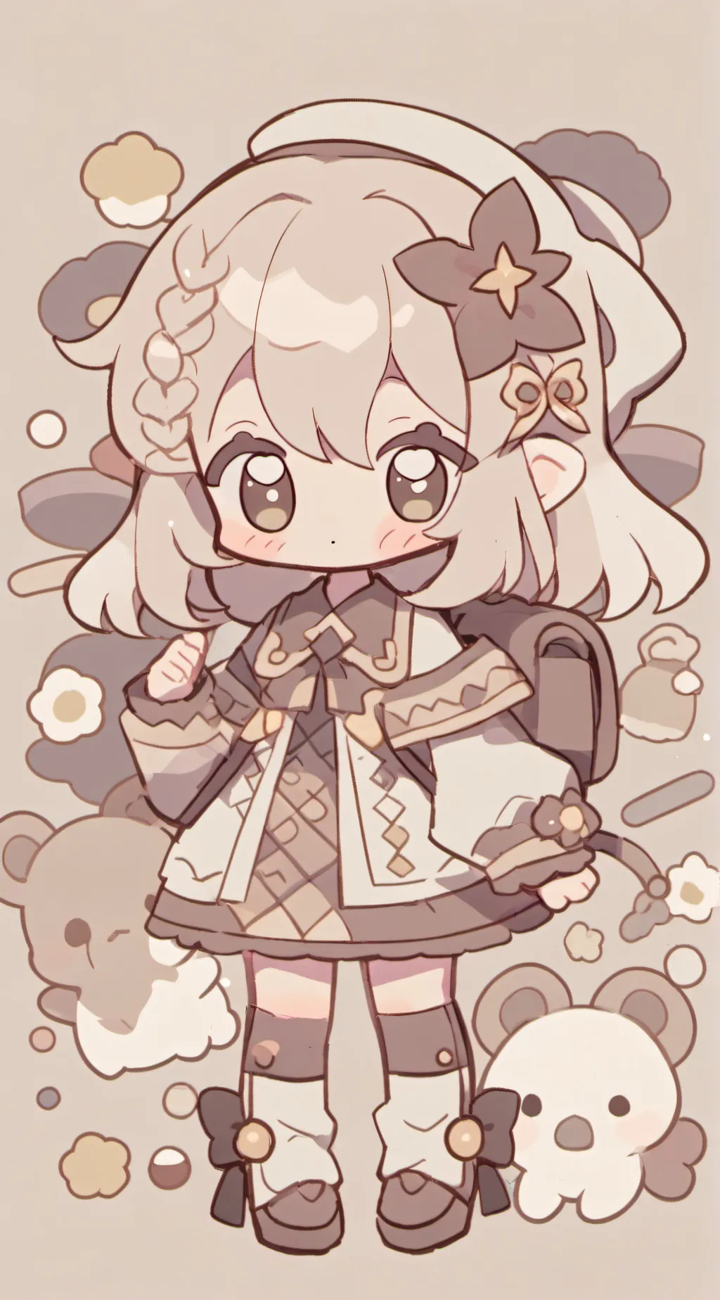 ai character: smiling Critters  background