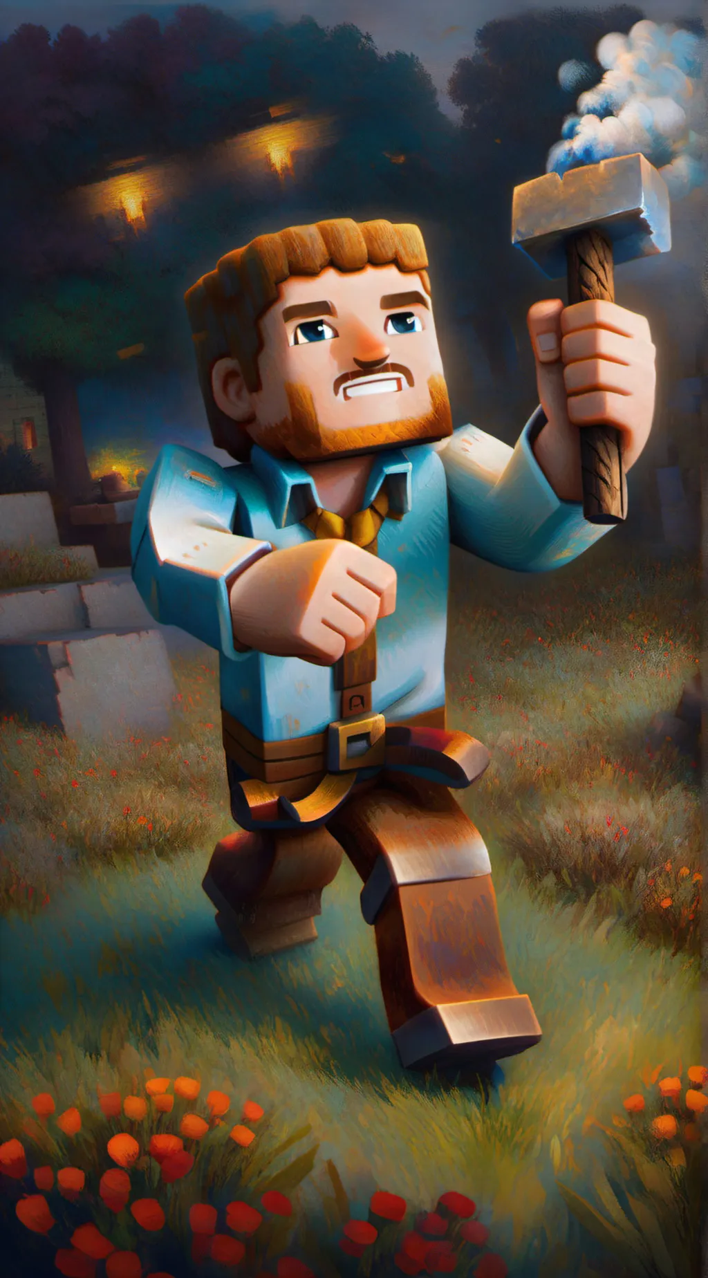 ai character: Minecraft background
