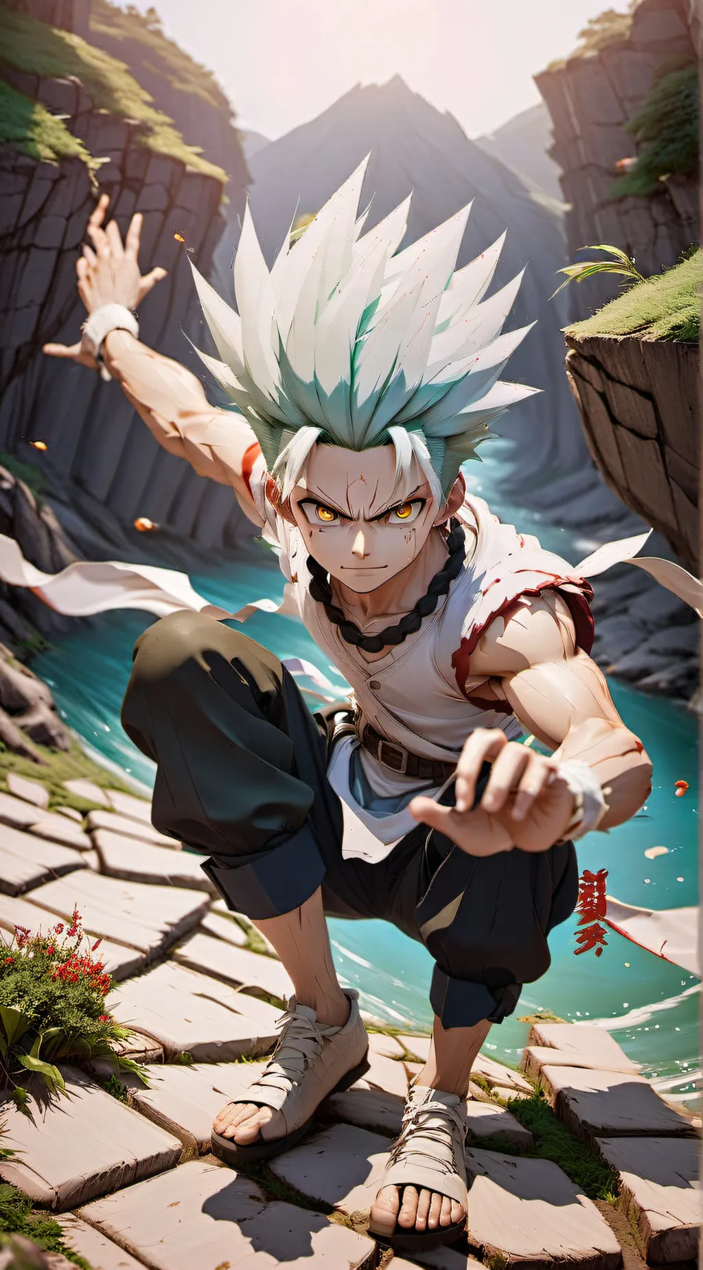 ai character: Senku Ishigami background