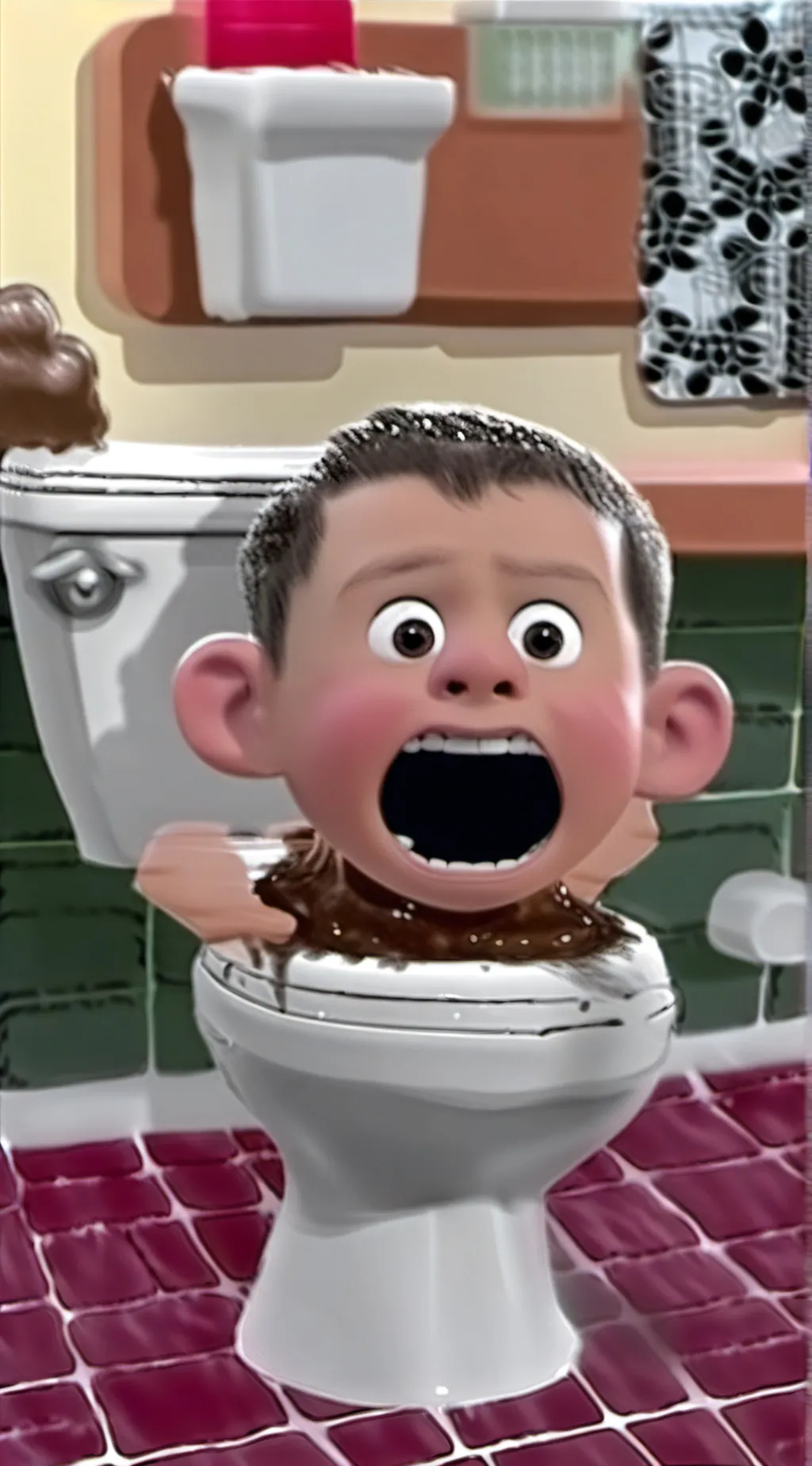 ai character: Skibidi gyatt kid background