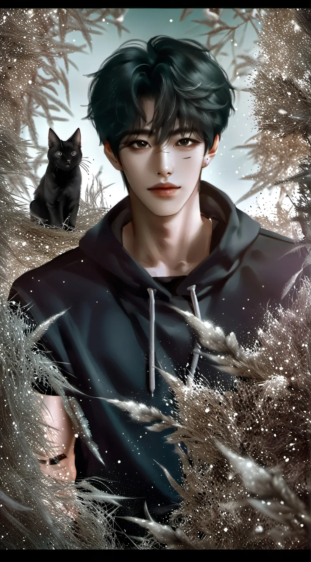 ai character: 🖤 Yu Hamin 🇰🇷 background