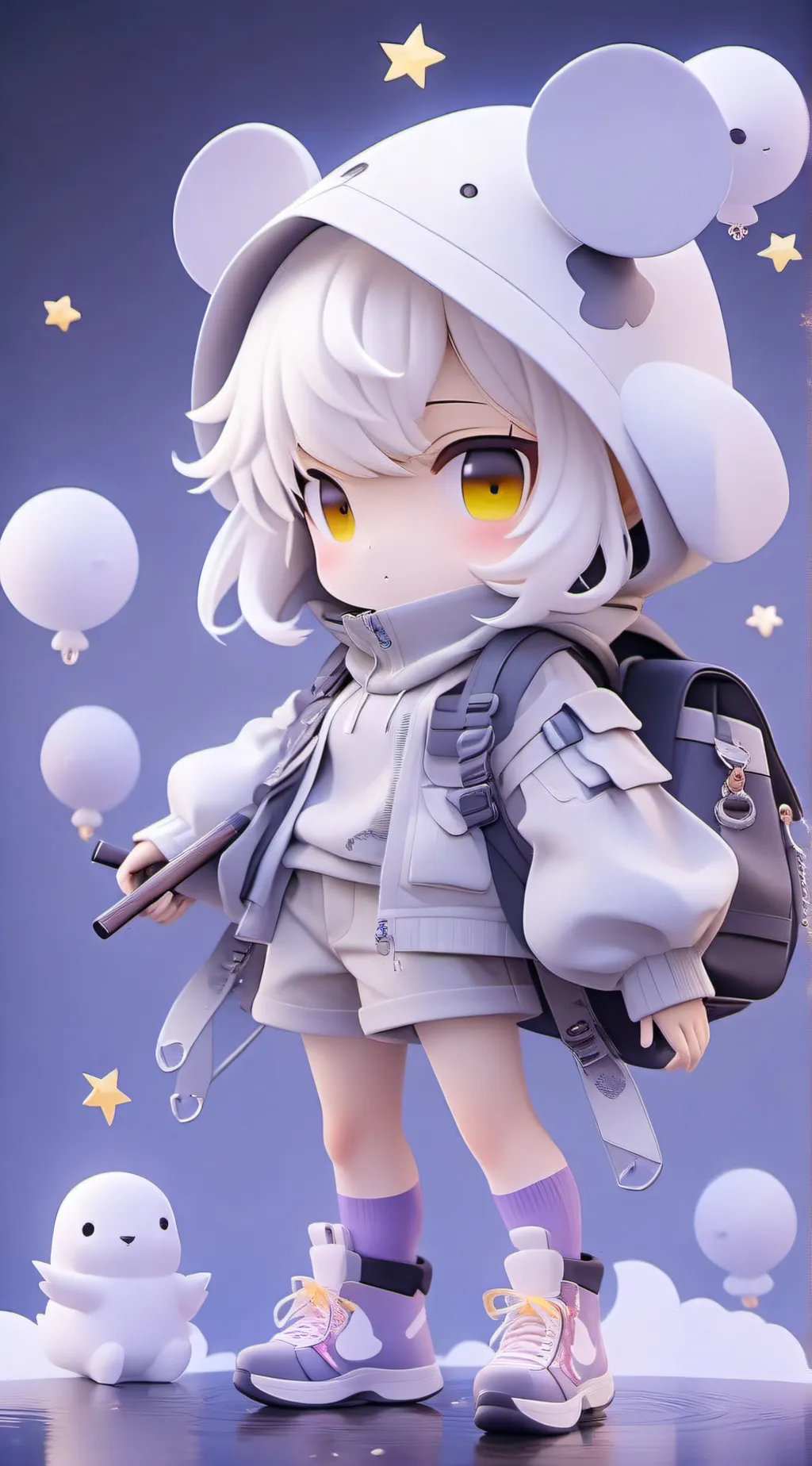 ai character: cloud background