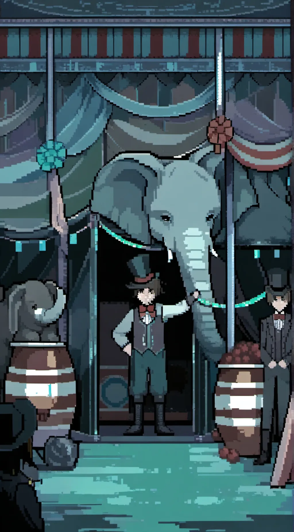 ai character: DiGitAl CIrcUS background