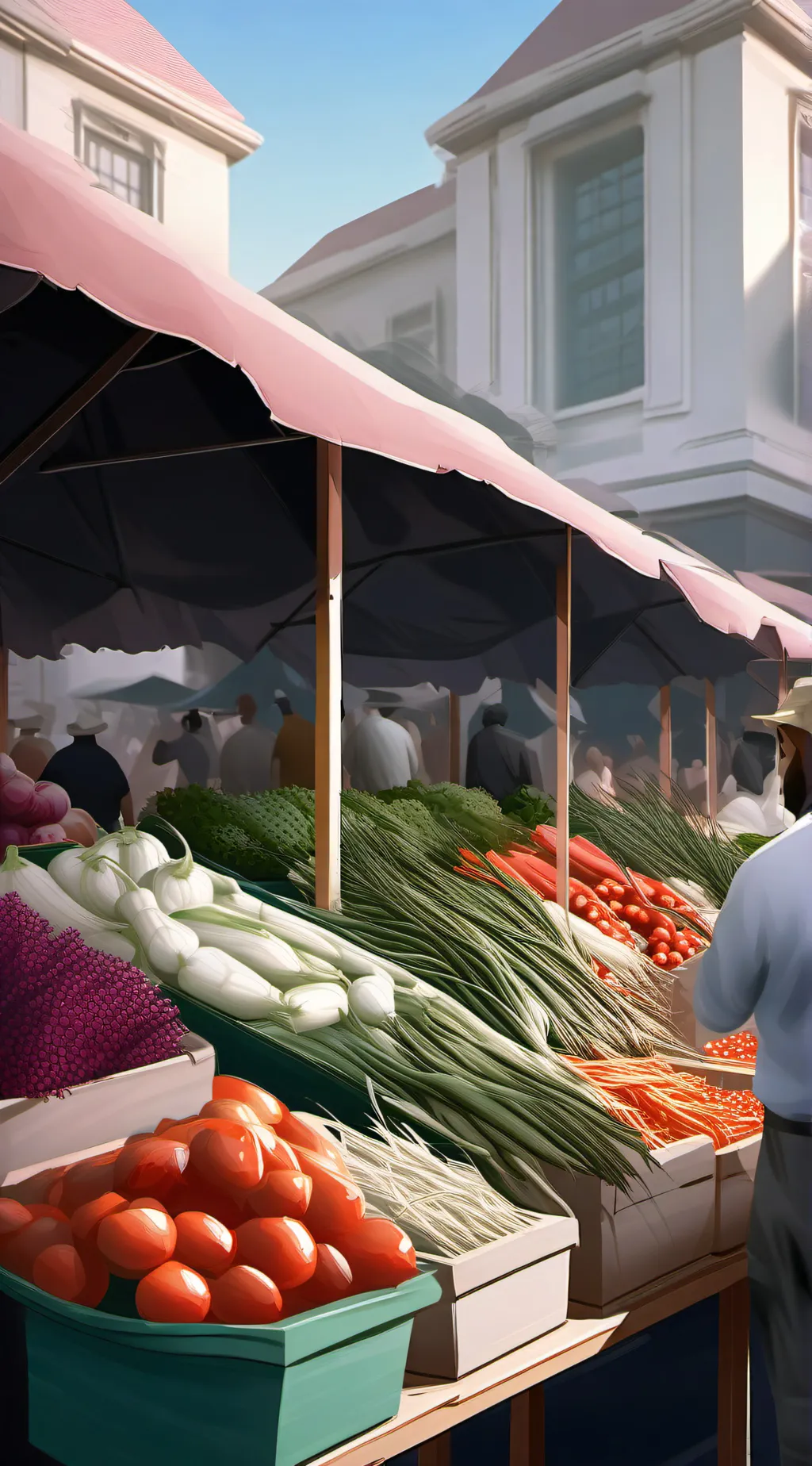 ai character: Farmer's Market  background
