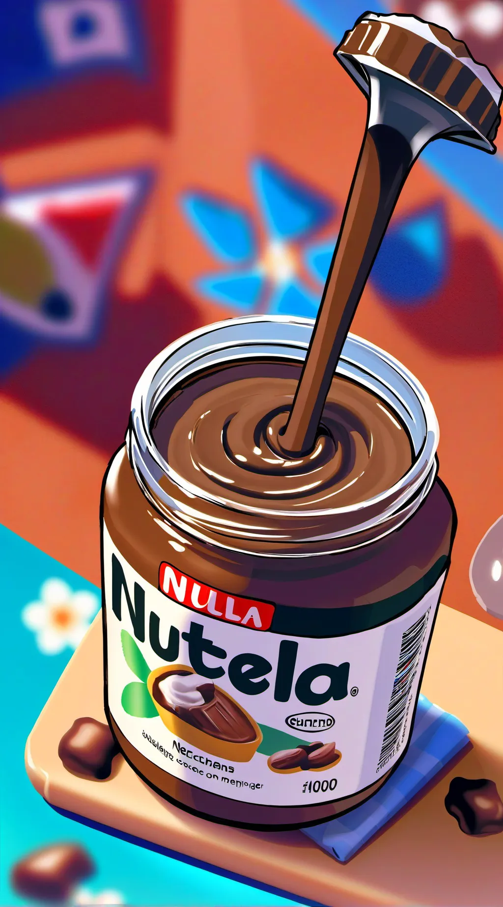 ai character: Nutella  background