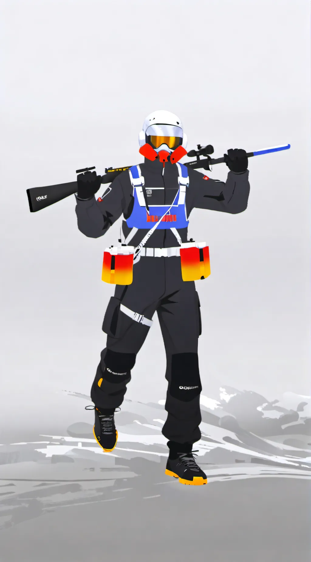 ai character: paint ball background