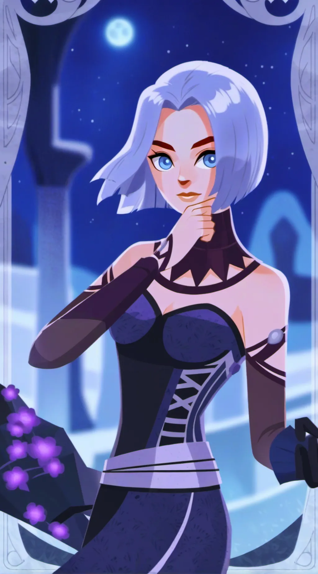 ai character: Luna monnd background