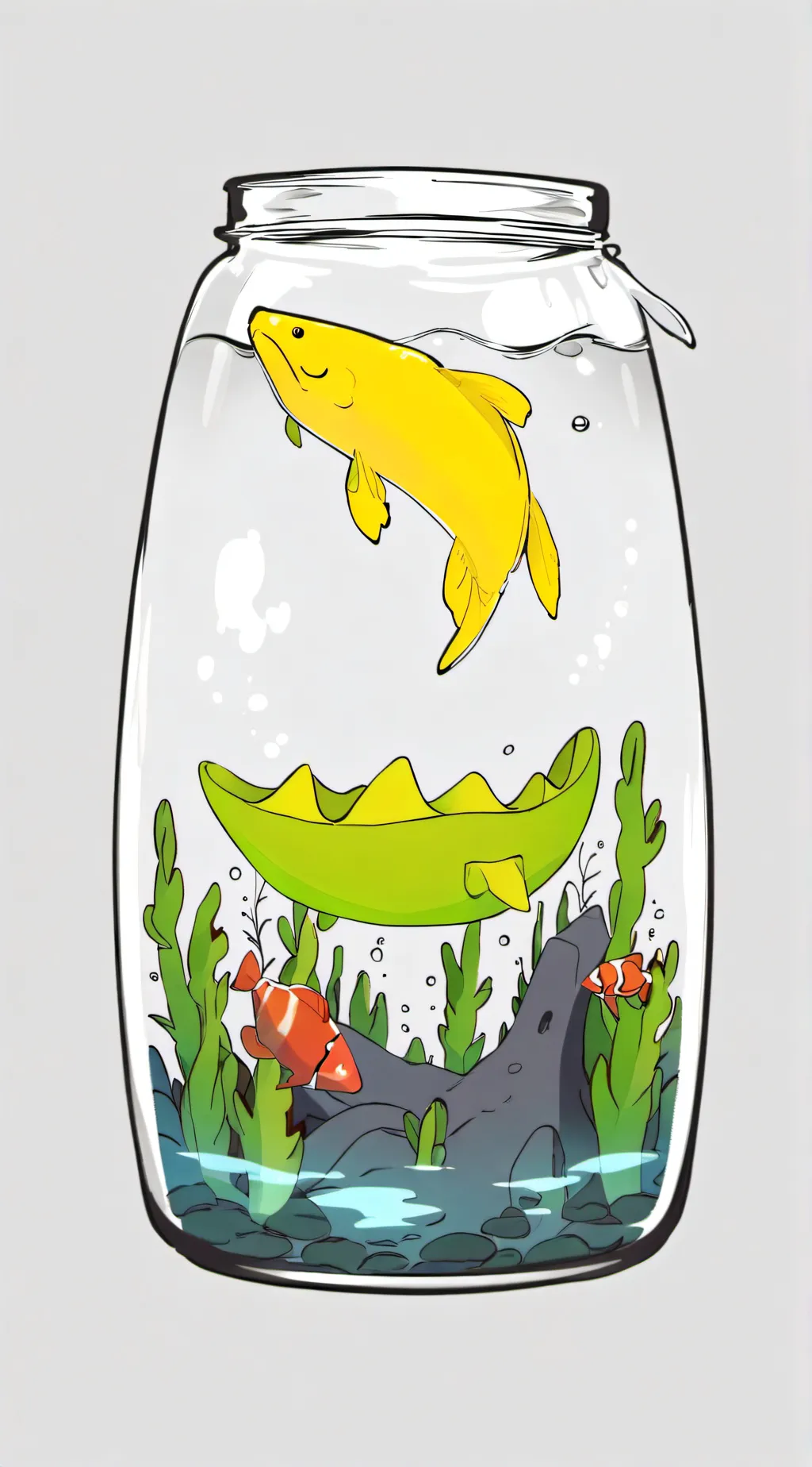 ai character: under the water!!  background