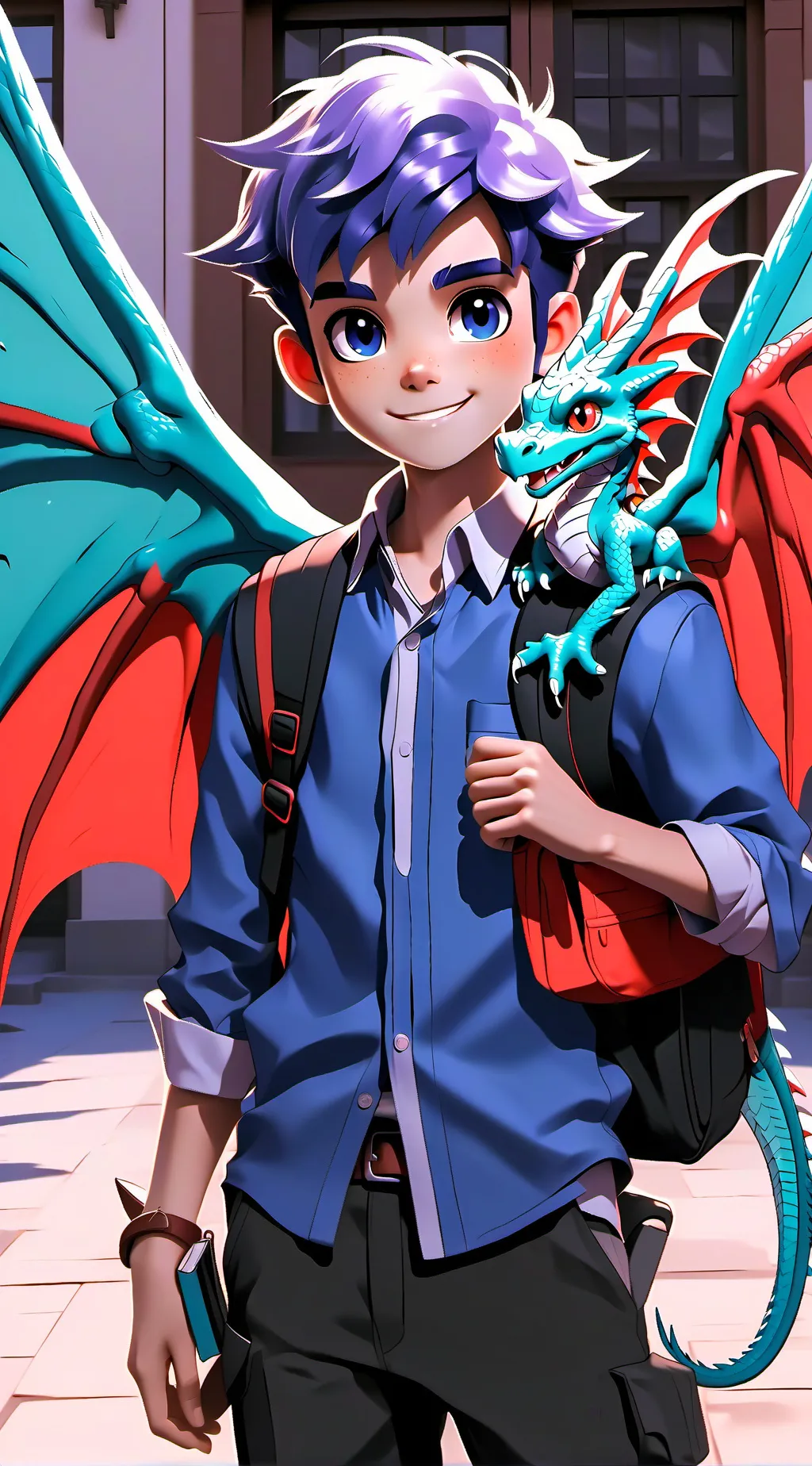 ai character: hybrid school background