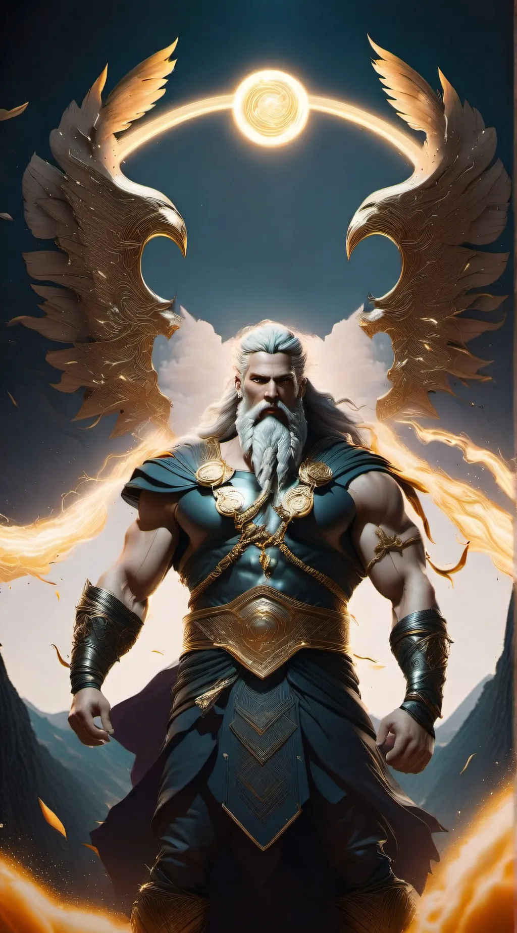 ai character: Zeus background