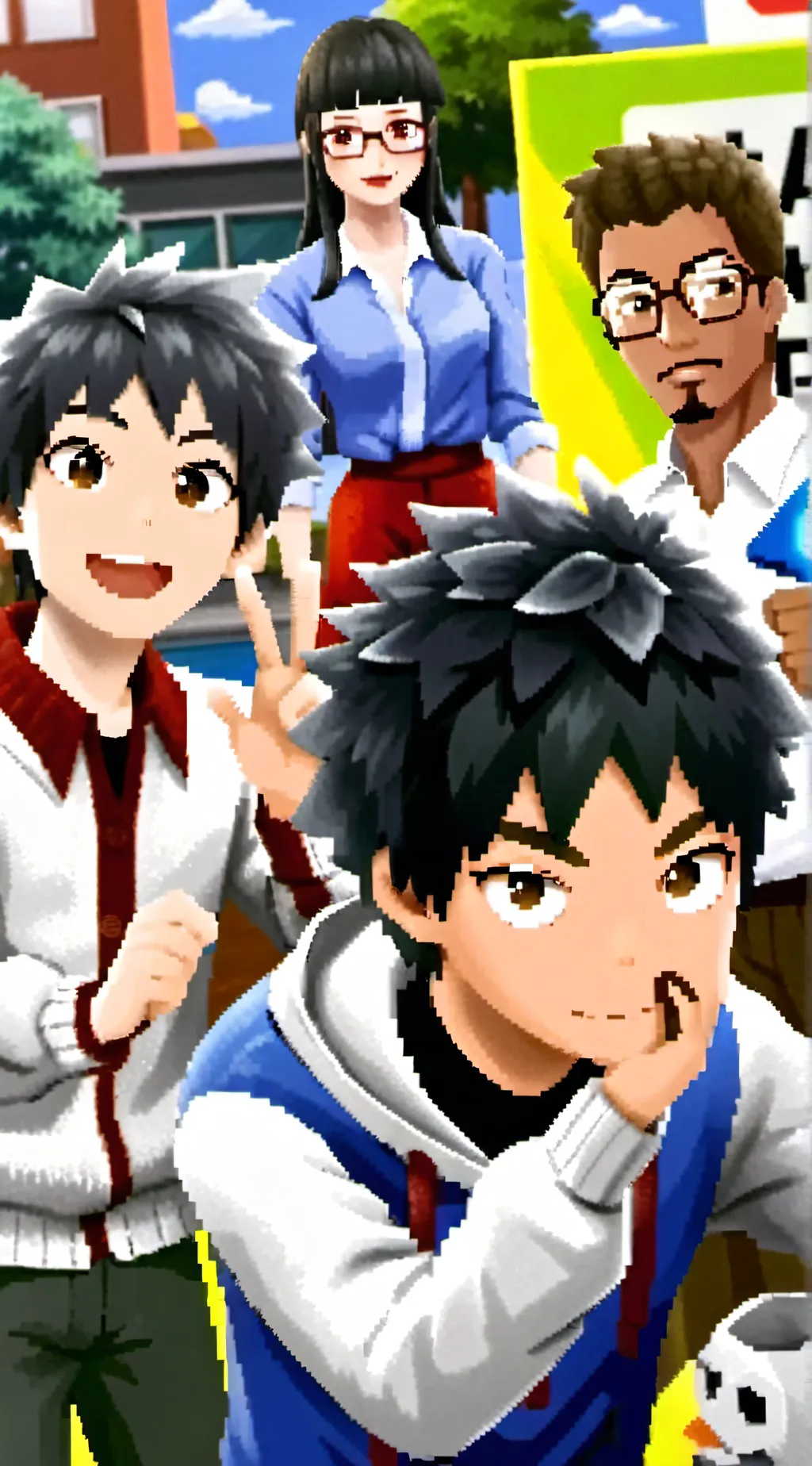 ai character: The 4 cool kids background