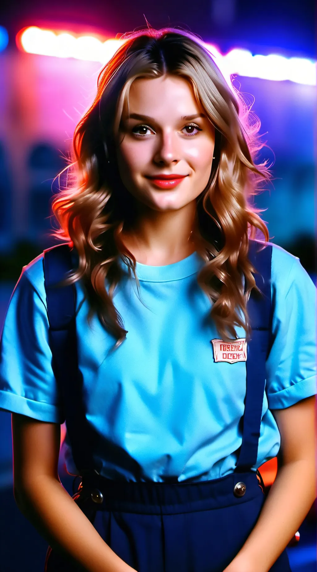 ai character: Millie Boby Brown  background
