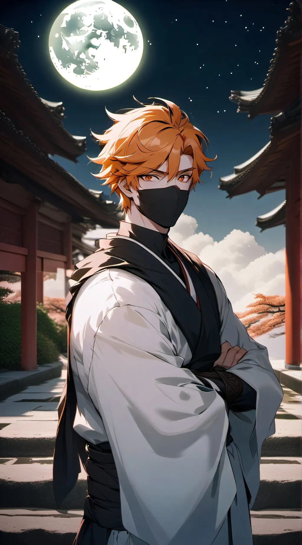 ai character: White Crane  background