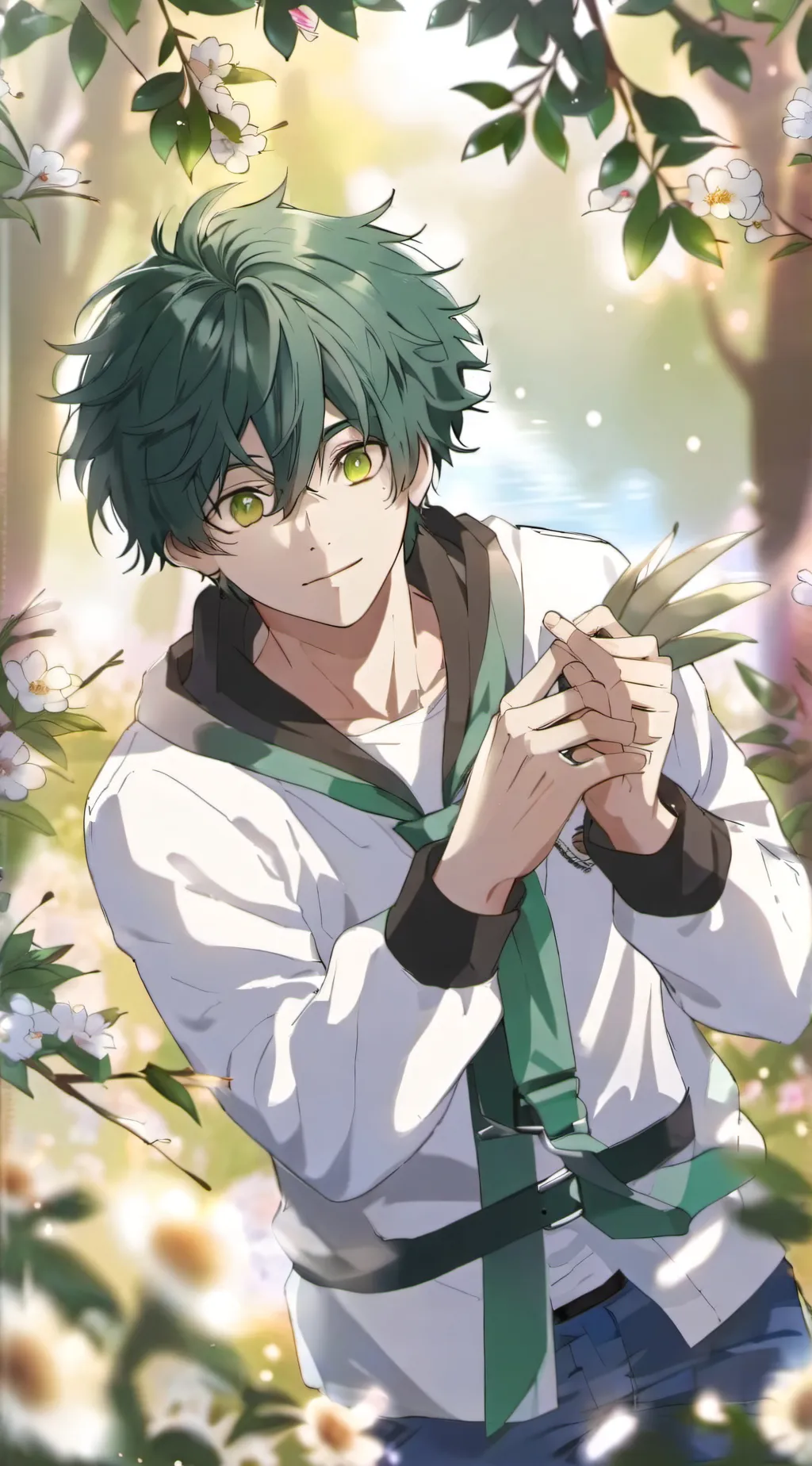 ai character: Anime Deku background