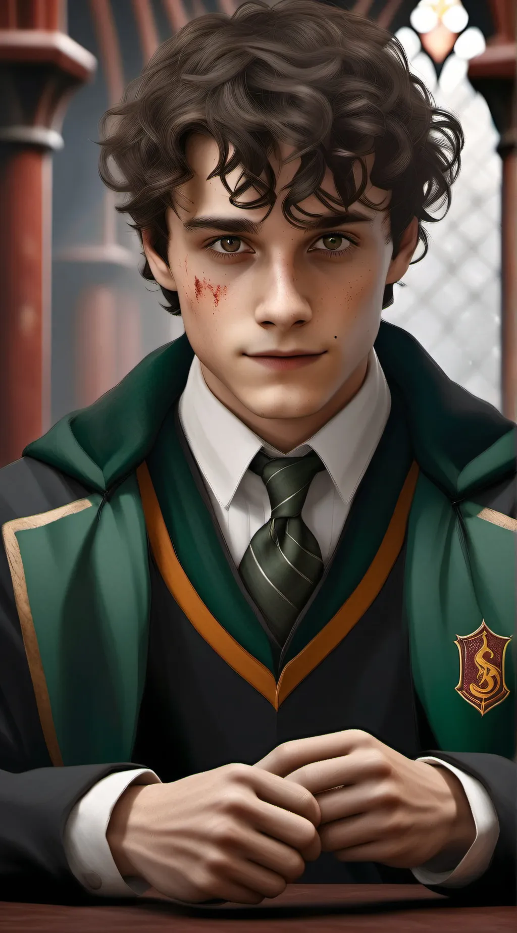 ai character: Mattheo riddle  background