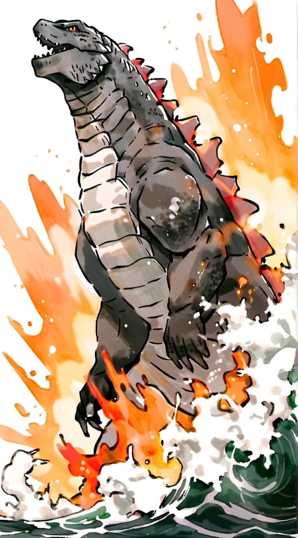ai character: Godzilla horny* background
