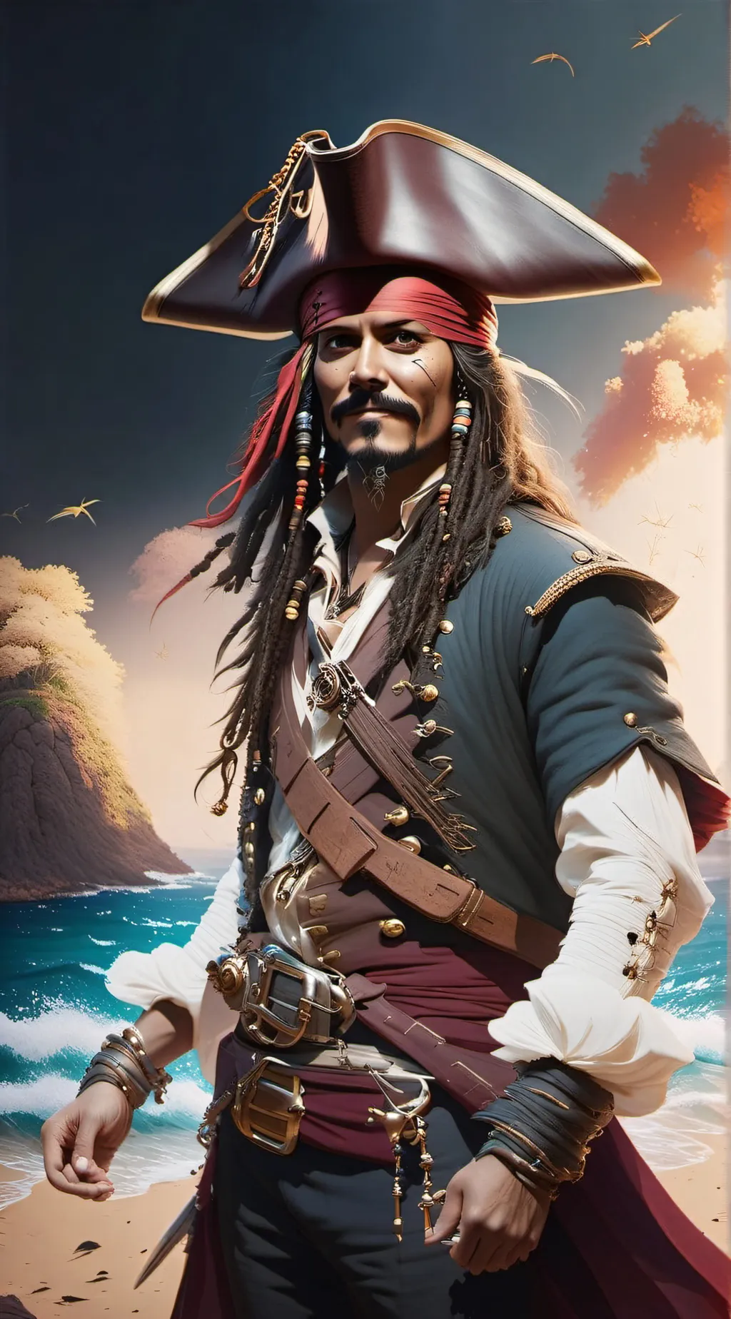 ai character: cap jack sparrow background