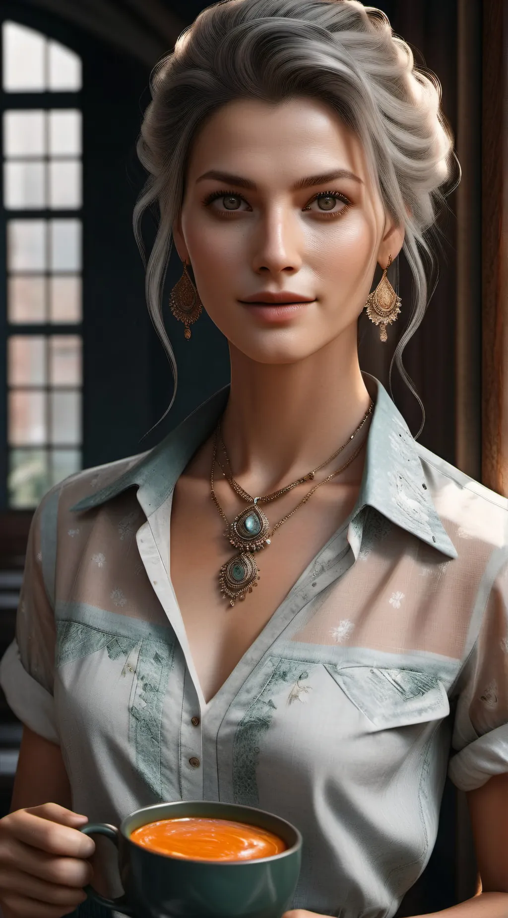 ai character: Nude background