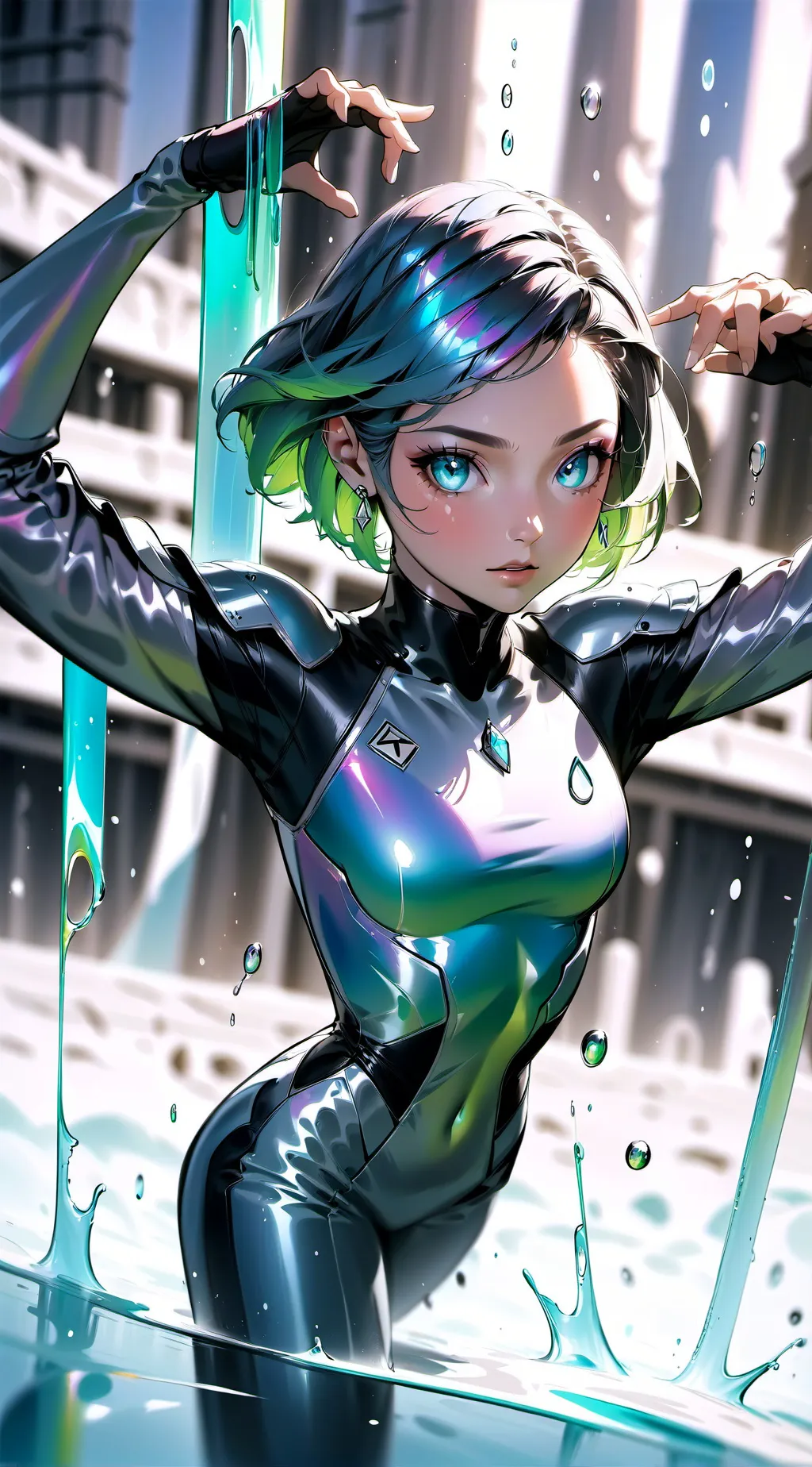 ai character: Emerald background