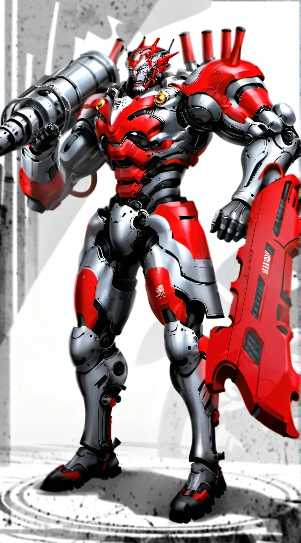 ai character: titan drill man background