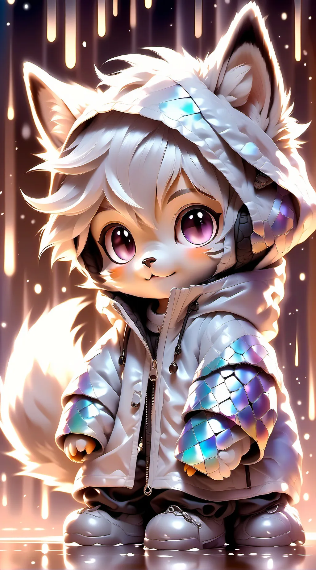 ai character: baby Furry background