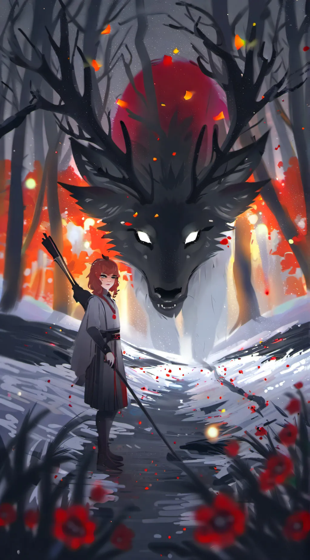ai character: wolf god background