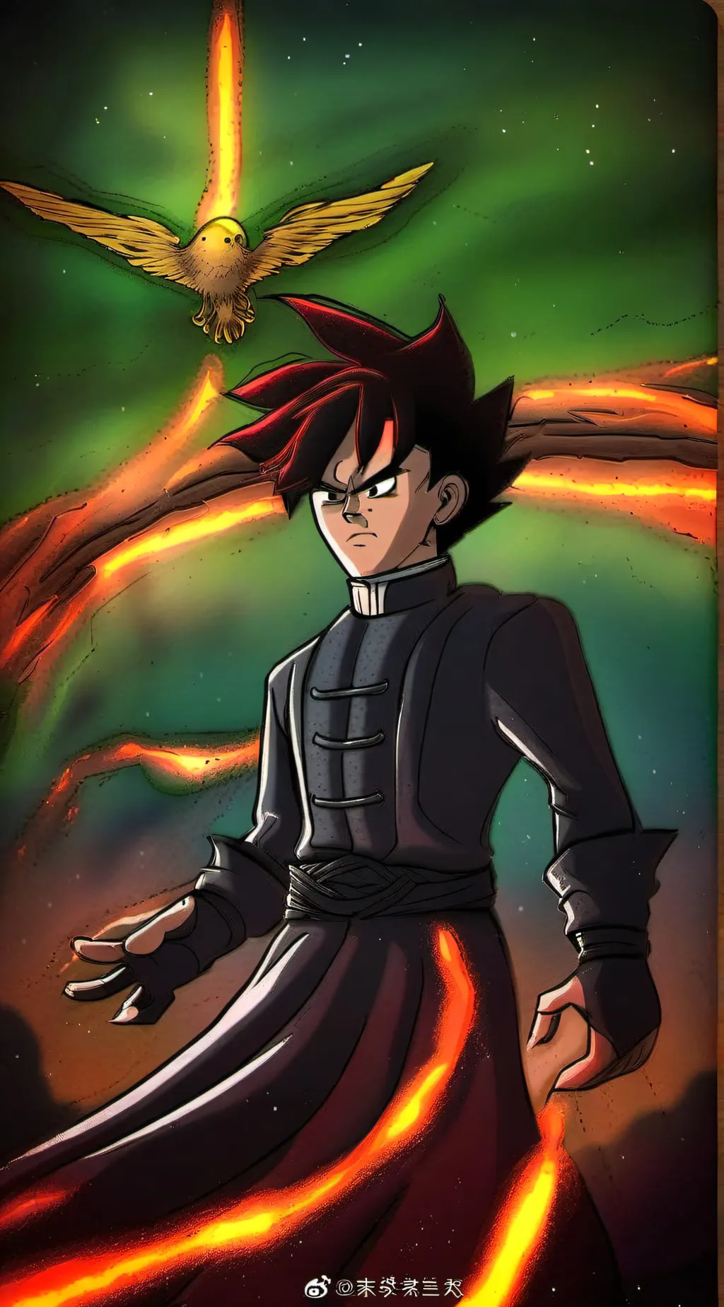 ai character: Goku black background