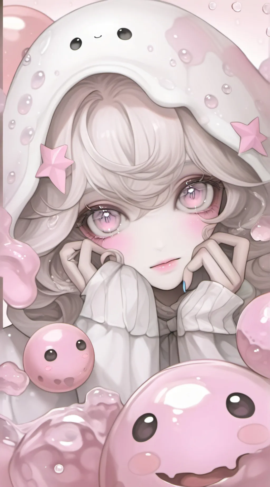ai character: sus slime girl  background