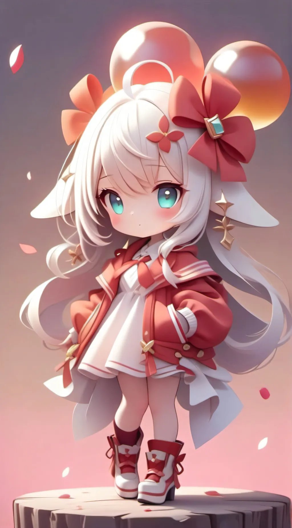ai character: slender girl  background