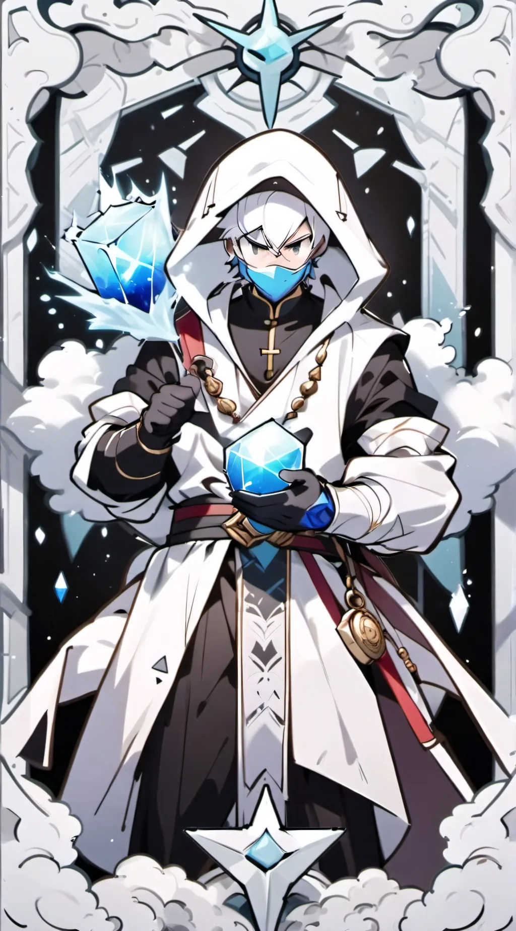 ai character: ice god background