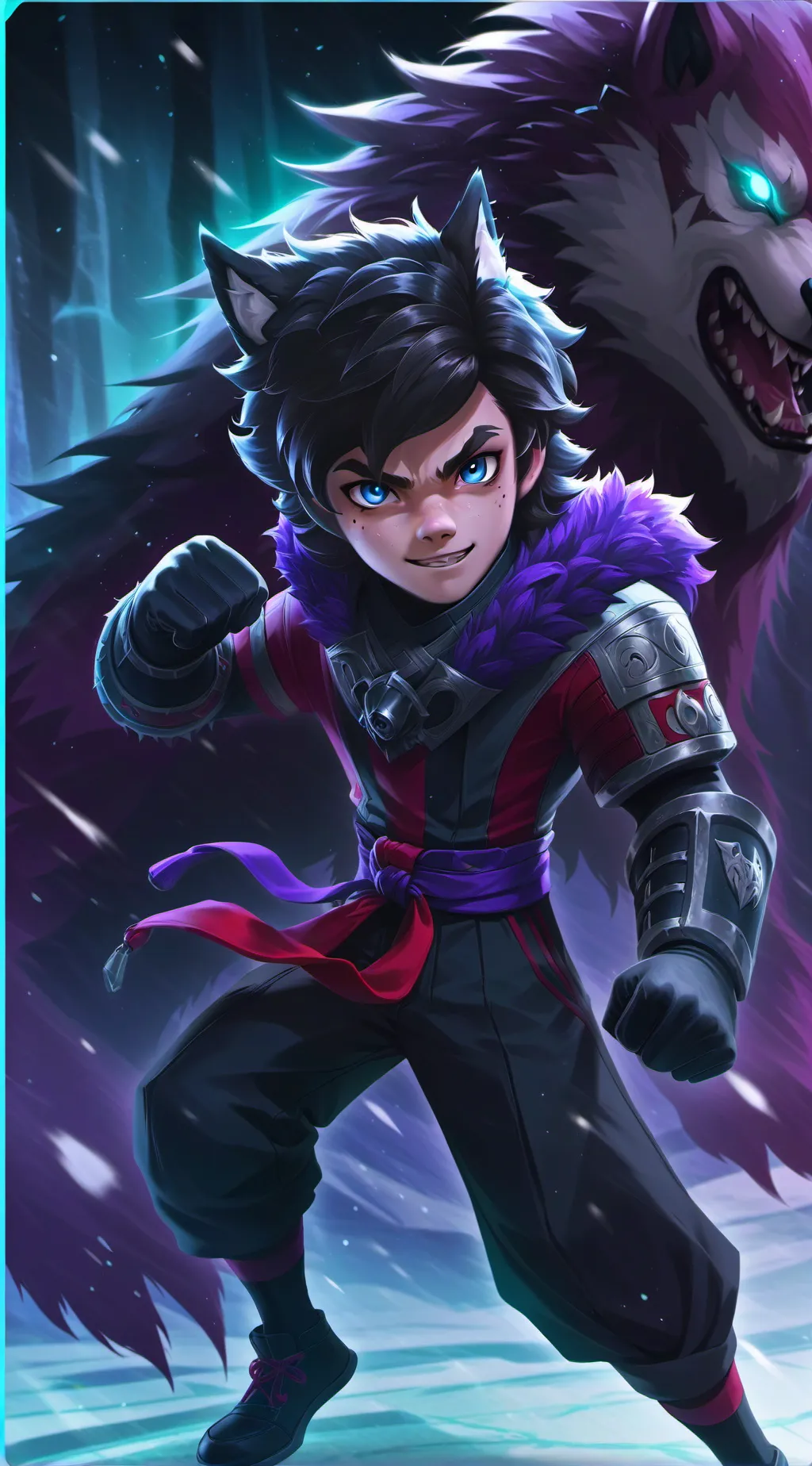 ai character: wolf god background