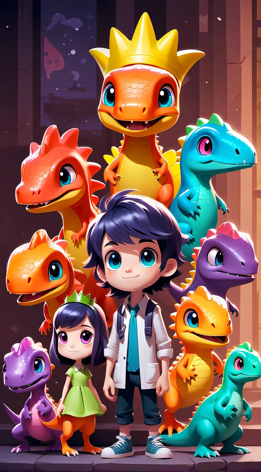 ai character: mini rainbow frien background